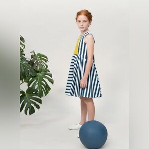 NWT motoreta Vega dress Blue and Yellow Striped Dress